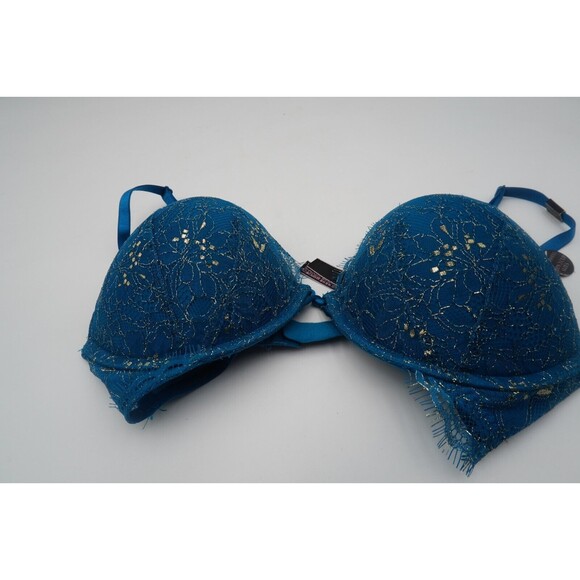 Victoria Secret Bombshell Lace Add 2 cups Lingerie Luxury Sexy Padded Bra Sz 32D - Picture 4 of 7